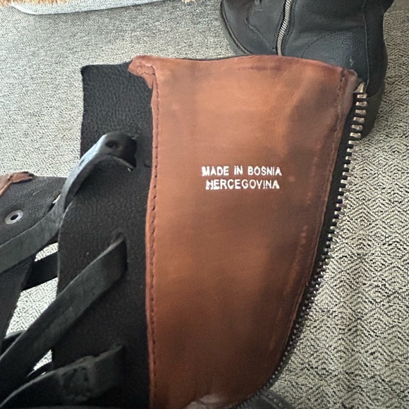 A.S.98 Black Lace-Up Buckle Boots - Picture 7 of 10